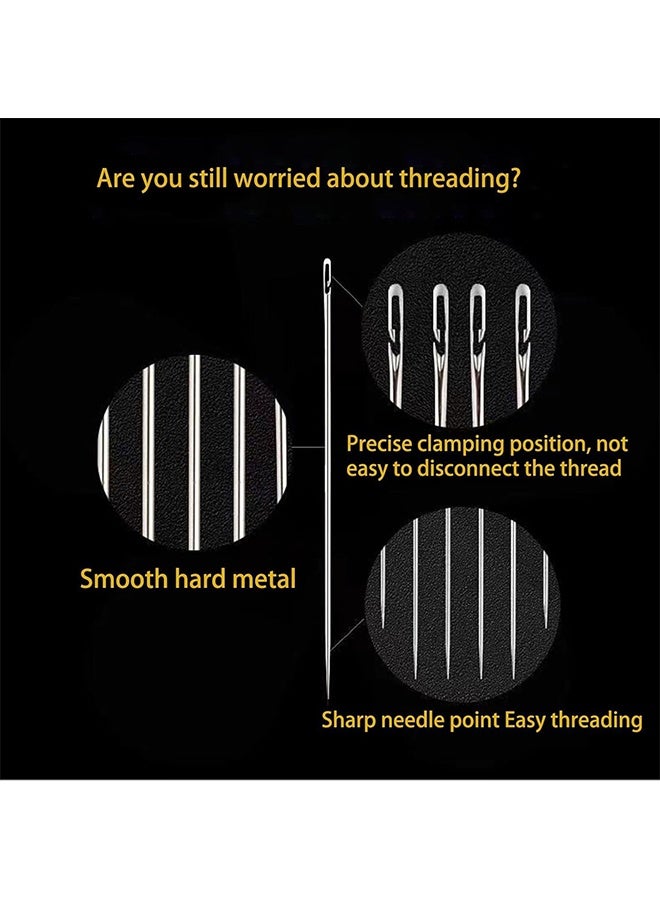 30 Pcs Self Threading Sewing Needles, 6 Sizes of Embroidery Needles Side Threading Hand Sewing Needles, with Wooden Needle Case, for Knitting Mending DIY Embroidery Sewing, Handsewing Art Crafts - Image 4