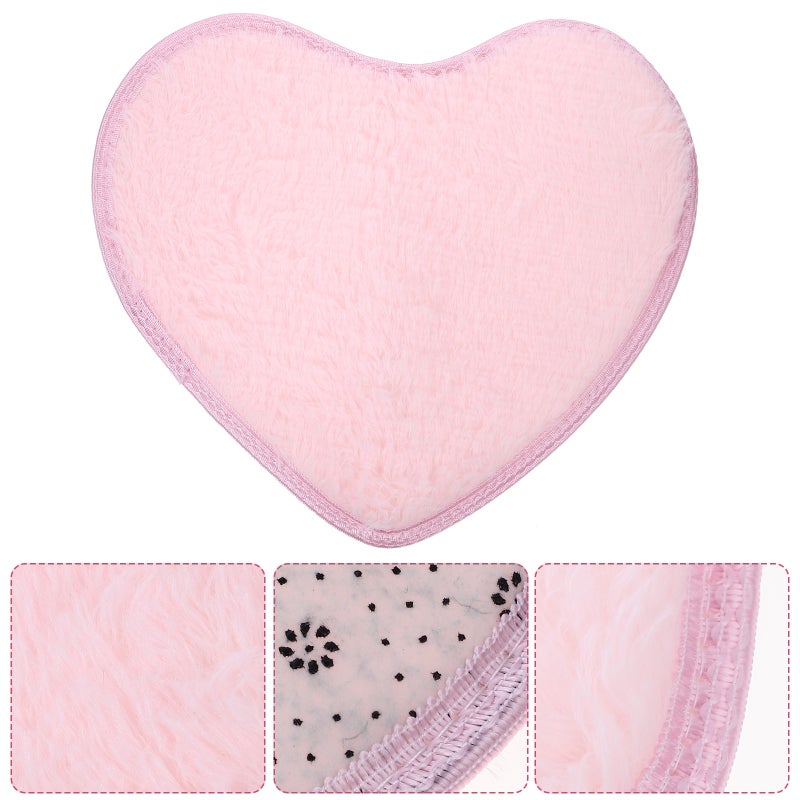 2pcs Sweet Heart Shape Floor Mat Non- Area Rugs Carpet for Bedroom Dinning Room 30 x 40cm ( ) - Image 3