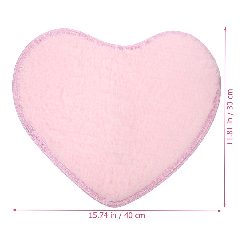 2pcs Sweet Heart Shape Floor Mat Non- Area Rugs Carpet for Bedroom Dinning Room 30 x 40cm ( ) - Image 2
