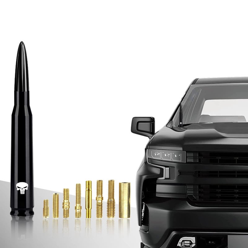 Miytsya Car Truck Bullet Antenna for GM Chevy Silverado 1500 2500 3500 HD Avalanche GMC Sierra 1500 2500 3500 Denali Heavy Duty Pickup Trucks Accessories (Black) - Image 1