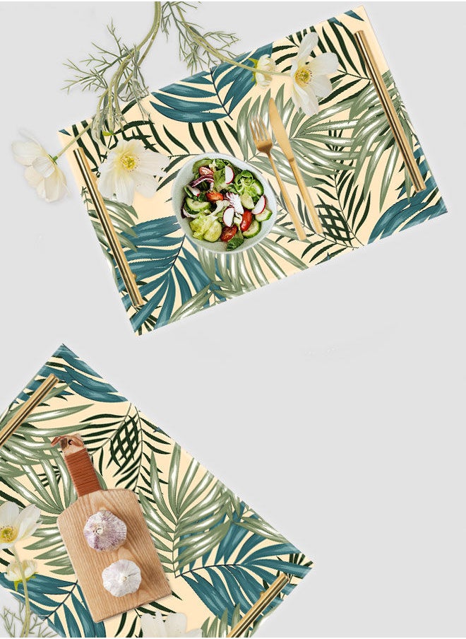LOWHA Decorative Acrylic Serving Tray with Gold Color Metal Handles Tropical Palm Leaf 20x30cm  - Image 4