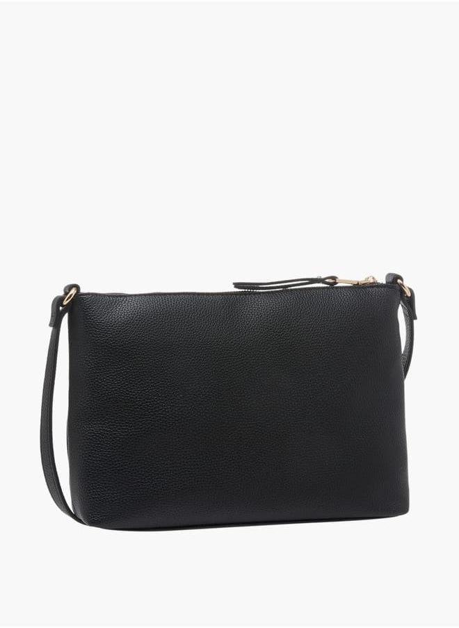 Celeste Women Textured Crossbody Bag with Adjustable Strap and Zip Closure  - Image 3