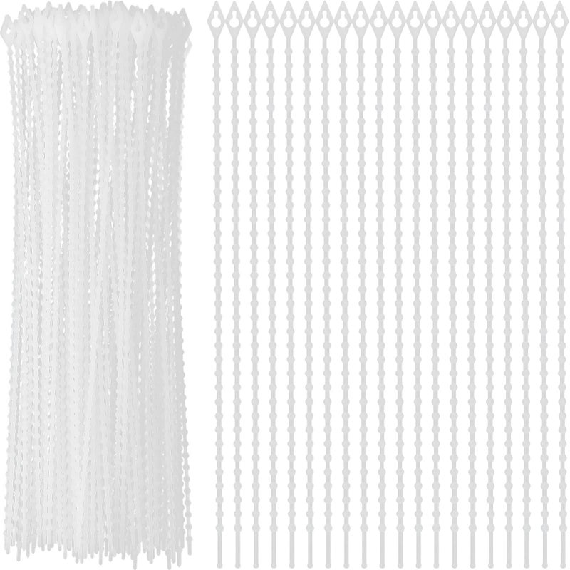 Saisn 100 Pack Beaded Cable Ties Fasteners Adjustable Zip Ties Ultra Strong Reusable Wire Ties Durable Plastic Zip Straps Flexiable White Beads Loop Twist Ties 7 Inch - Image 2