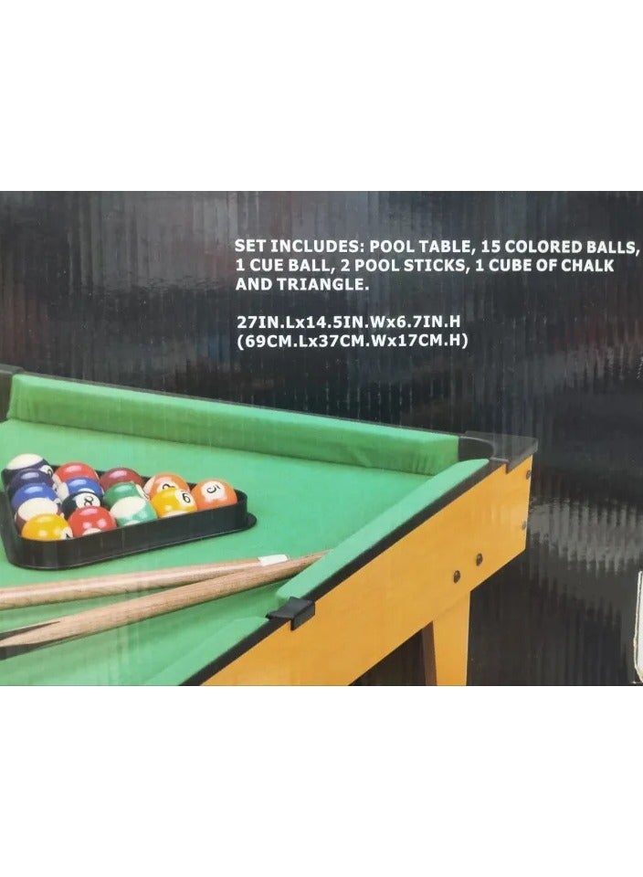 Generic Mini Pool Table Wooden Tabletop Billiard Game Set With Chew Sticks Balls And Accessories For Home Office And Kids Entertainment  - Image 2