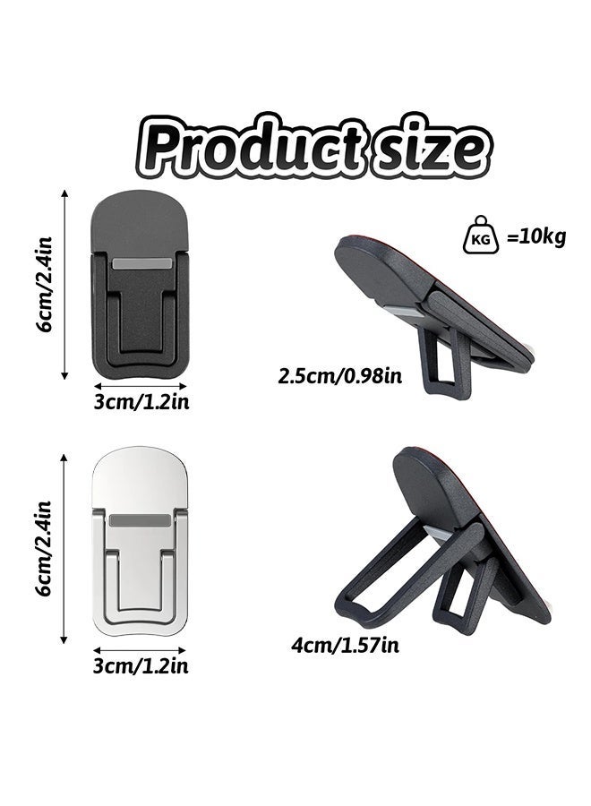 فانجو 4PCS Mini Portable Keyboard Riser,  Dual-angle tilt adjustment, Self-adhesive Invisible Laptop Stand (BLACK AND SILVER) - Image 2
