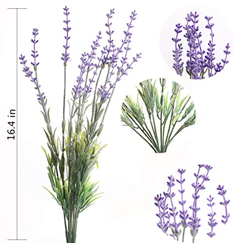 Flojery Artificial Lavender Flowers with Silk Flocked Fake Lavender Plant for Wedding Home Table Centerpiece Decor-Pack of 4 - Image 5