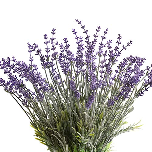 Flojery Artificial Lavender Flowers with Silk Flocked Fake Lavender Plant for Wedding Home Table Centerpiece Decor-Pack of 4 - Image 1