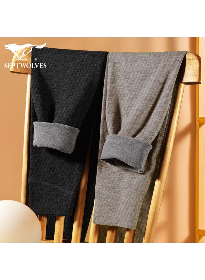 Septwolves Far Infrared Heating Thermal Pants Men's Plus Velvet Autumn Pants Temperature Rise 9.7°c Cold-resistant Cotton Pants - Image 2
