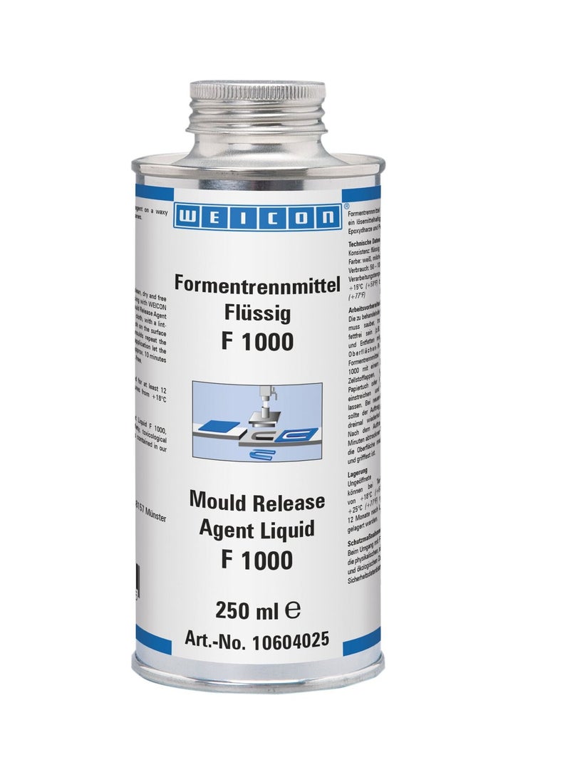 Weicon Mould Release Agent Liquid F 1000 | 250 ml | For Smooth Surfaces and Materials | White, milky - Image 1