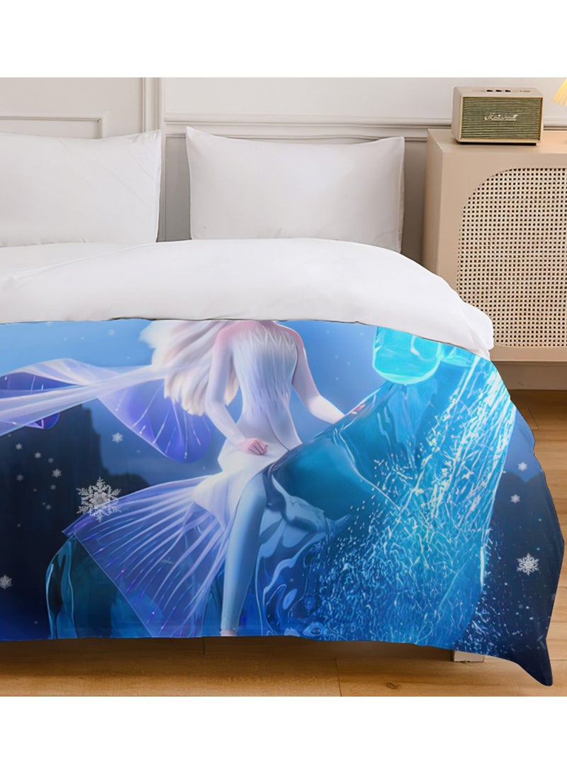 Frozen pattern bedding three-piece set of soft microfiber polyester sheets including duvet cover and two pillowcases (cover size 150cmX200cm) - Image 2