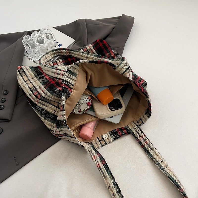 2024 Woolen Bag Women'S Large Capacity New Casual Shoulder Cloth Bag Portable Commuter Tote Bag - Image 5