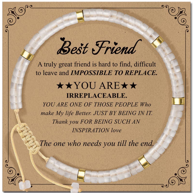 ZOKCC Friendship Bracelet Gifts for Women: Inspirational Natural Stone Bracelet for Women - Birthday Christmas Day Graduation Gifts for Friend, Sister, Bestie, BFF - Image 1