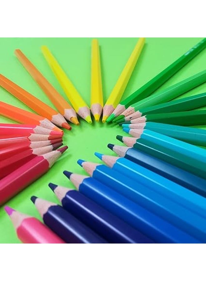 كاريوكا أقلام تلوين جامبو للأطفال من كاريوكا - حبر فائق الغسل، برأس مدبب، رأس عريض، أسطوانة مثمنة كبيرة، خالية من الغلوتين، صنع في إيطاليا (علبة من 50 قلم رصاص) - Image 3