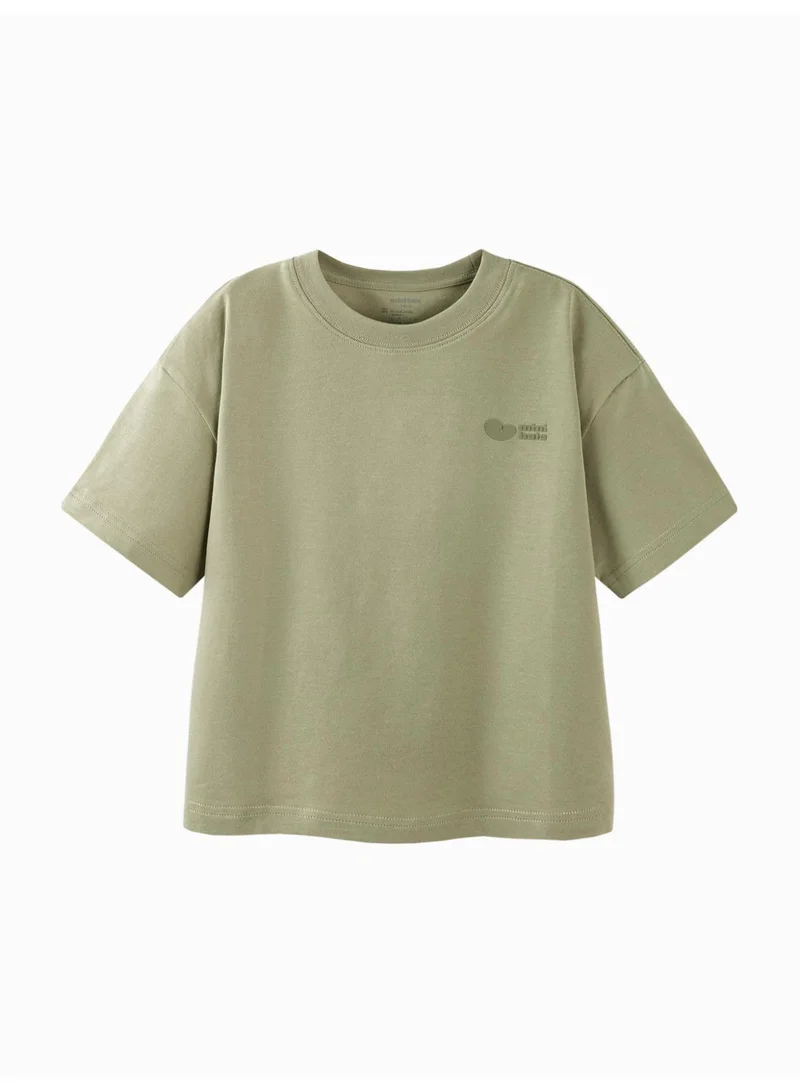 mini bala Unisex Kid Premium Soft Short - Sleeve T - Shirt, Breathable, Comfortable, Classic Crew Neck Design, Subtle Logo Detail, Versatile for Daily Wear, Playdates Children's Casual Essential Top