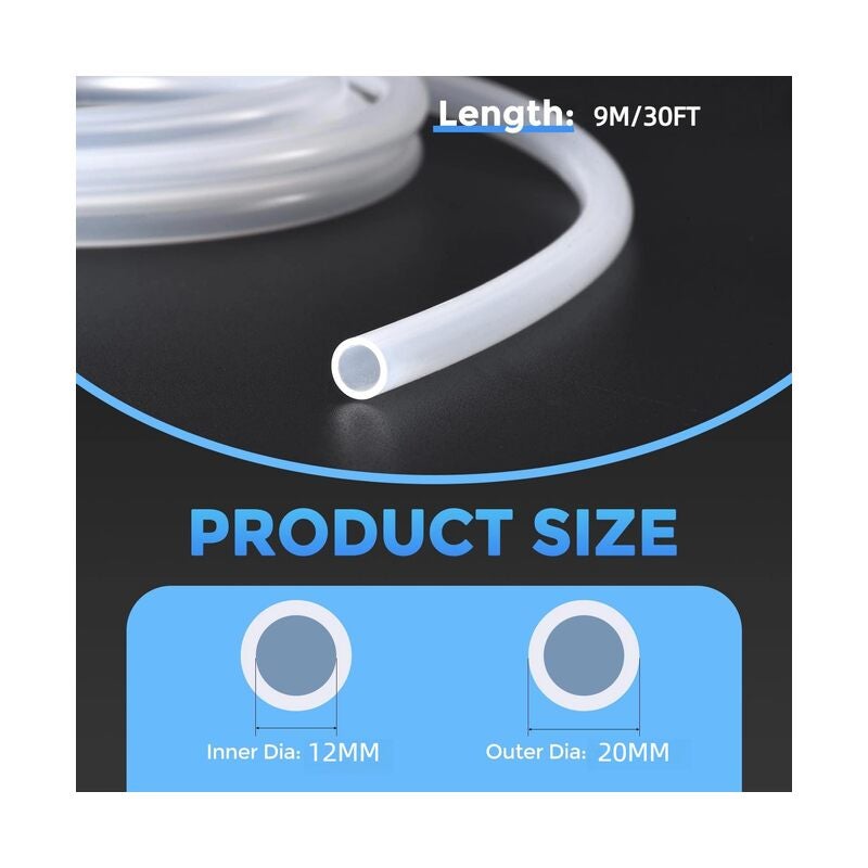 1/2" ID Silicone Tubing, Food Grade 1/2" ID x 4/5" OD 30 Feet Length Pure Silicone Hose High Temp for Home Brewing Wine Making, Beer Line (SIZE:6PCS) - Image 2