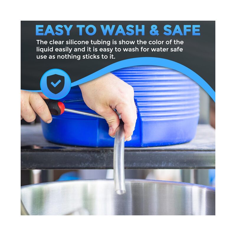 1/2" ID Silicone Tubing, Food Grade 1/2" ID x 4/5" OD 30 Feet Length Pure Silicone Hose High Temp for Home Brewing Wine Making, Beer Line (SIZE:6PCS) - Image 4