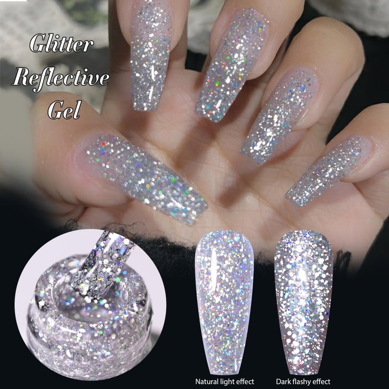 Born Pretty Glitter Gel Nail Polish, 6 Colors, Sparkle, Shiny, Disco Shine, UV Gel Nail Art Varnish, Manicure, DIY - Image 4