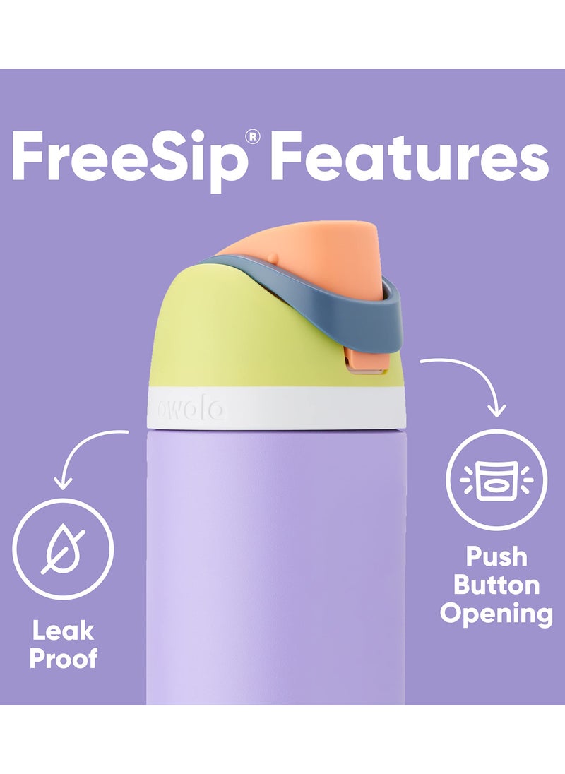 Owala - Owala FreeSip Insulated Stainless Steel Water Bottle with Straw for Sports, Travel, and School BPA-Free Sports Water Bottle, 24 oz, Boneyard - Image 1