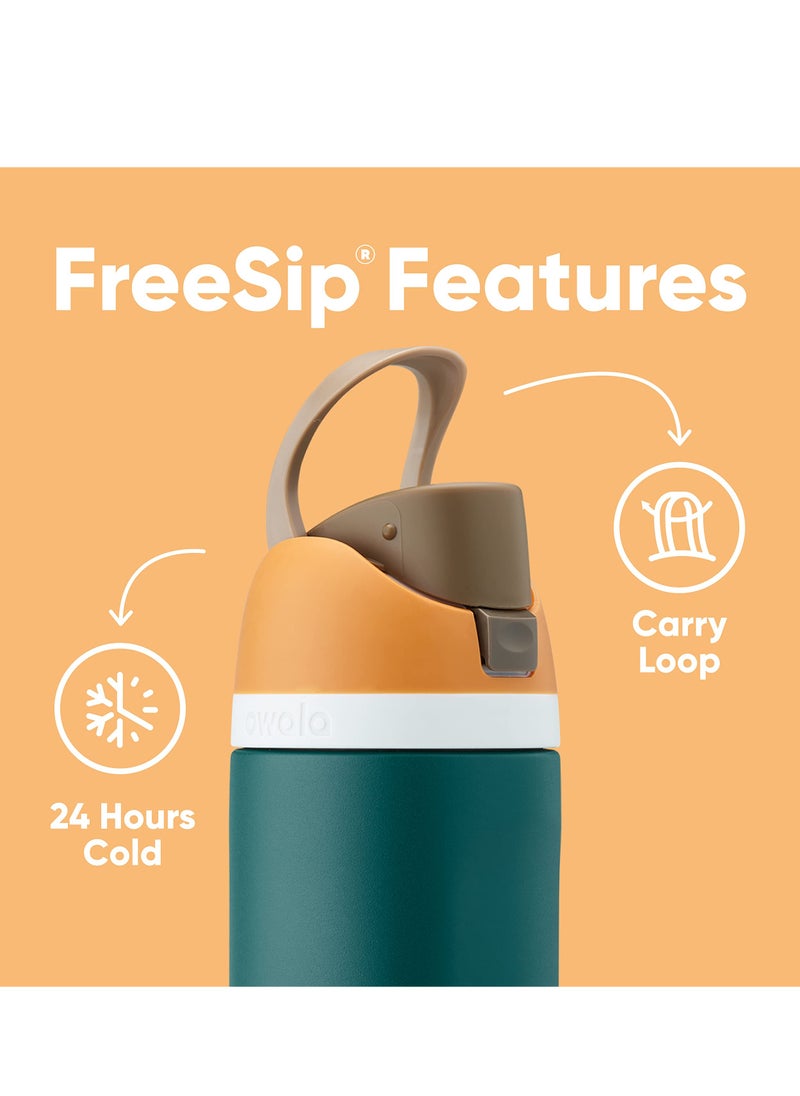 Owala - Owala FreeSip Insulated Stainless Steel Water Bottle with Straw for Sports, Travel, and School BPA-Free Sports Water Bottle, 24 oz, Boneyard - Image 1