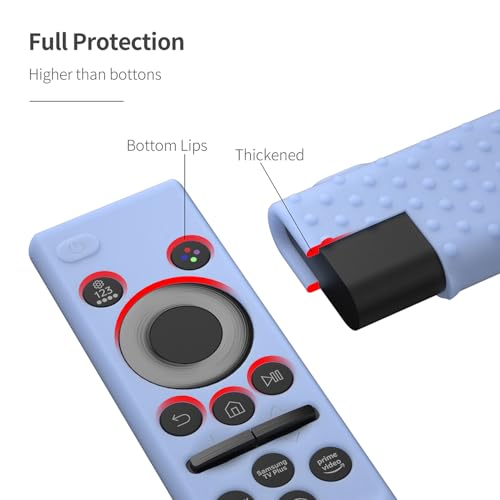 AKSHFETH Remote Cover Compatible with Samsung Remote bn59-01393/bn59-01388 Silicone Case Cover with Lanyard (Glow Blue) - Image 4