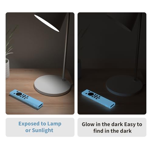 AKSHFETH Remote Cover Compatible with Samsung Remote bn59-01393/bn59-01388 Silicone Case Cover with Lanyard (Glow Blue) - Image 2