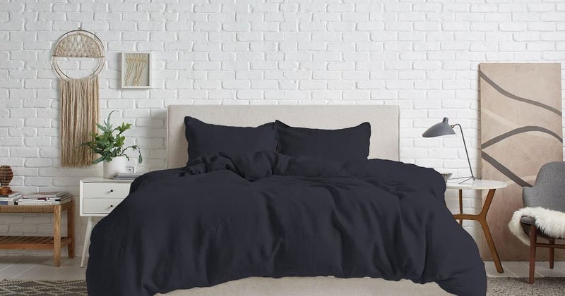 Tigers Trade Lines Quilt Set - Cotton - 3 Piece - Solid Pattern - Hotels, Homes & Touristic Villages (For Main Rooms 230 * 240cm, Black)