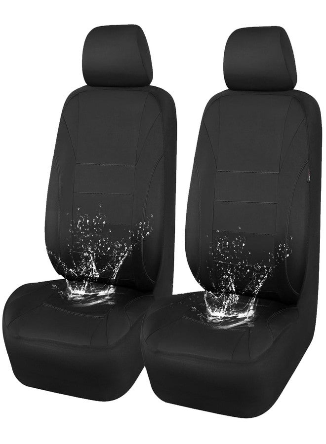 CAR PASS Neoprene EVA Waterproof car seat Covers Front Seats Only, Universal fit for SUV Vehicles Automotive with 5mm Composite EVA Inside,Airbag Compatible (Two Seats, Black and Black) - Image 1