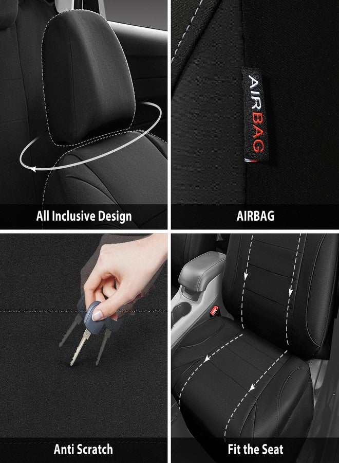 CAR PASS Neoprene EVA Waterproof car seat Covers Front Seats Only, Universal fit for SUV Vehicles Automotive with 5mm Composite EVA Inside,Airbag Compatible (Two Seats, Black and Black) - Image 4