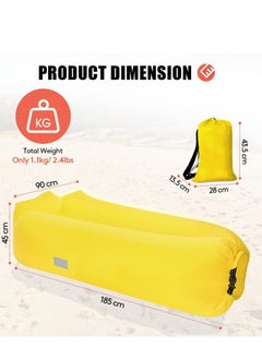 Y&D Inflatable Sofa -190 * 90cm Anti Leakage Couch, 330 Lbs Capacity Portable Camping with Carry Bag for Outdoor Beach/ Backyard/ Pool, Upgraded Air Chair  - Image 2