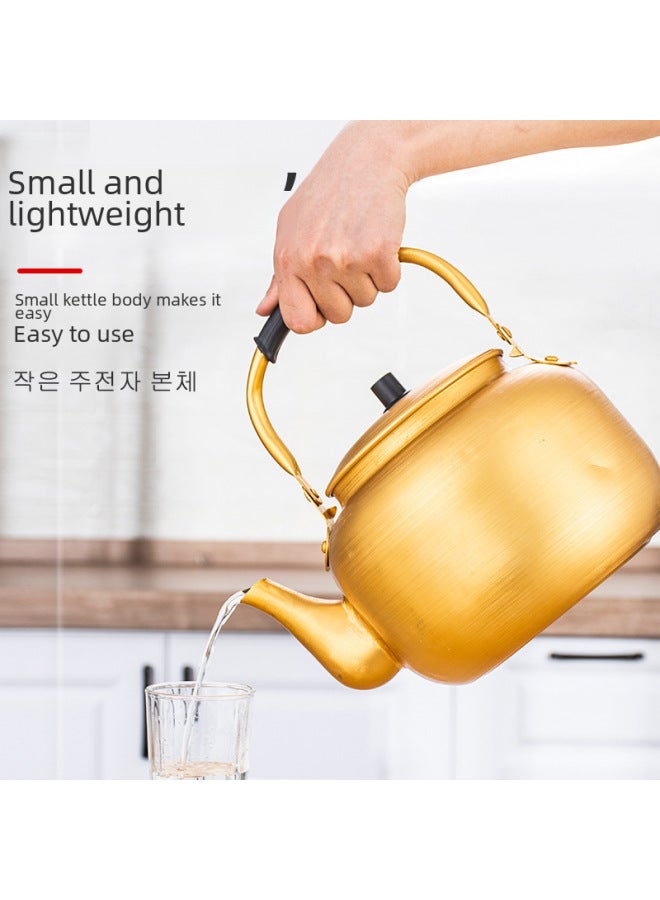 Korean Style Rice Hose Pot Aluminum Yellow Aluminum Pot Kettle Plus Soup Pot Mini Household Open Fire Gas Boiling Teapot Aluminum Teapot-Color:Korean Yellow Pot 1.5L-Capacity:0.55l-15l Yellow Aluminum Pot - Image 4