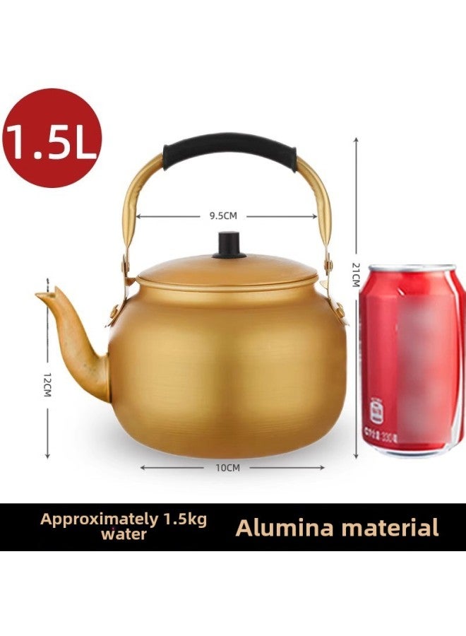 Korean Style Rice Hose Pot Aluminum Yellow Aluminum Pot Kettle Plus Soup Pot Mini Household Open Fire Gas Boiling Teapot Aluminum Teapot-Color:Korean Yellow Pot 1.5L-Capacity:0.55l-15l Yellow Aluminum Pot - Image 1