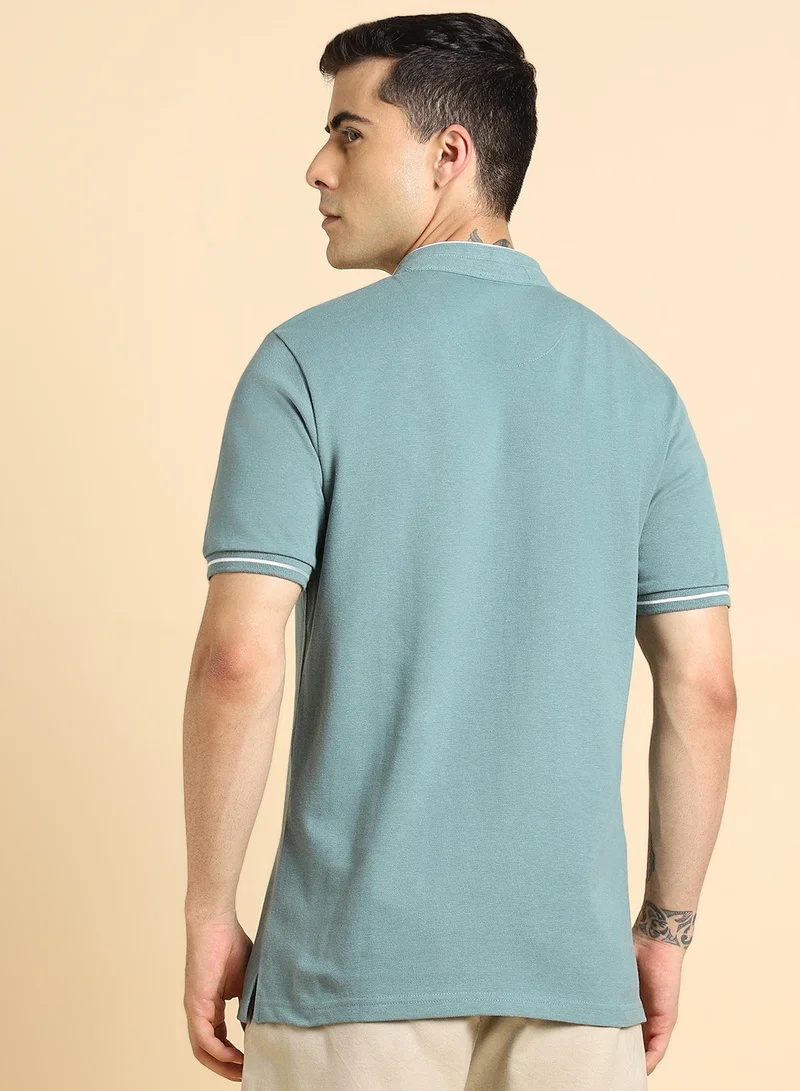 Dennis Lingo Sea Green T-Shirt for Men, Refreshing Casual Look