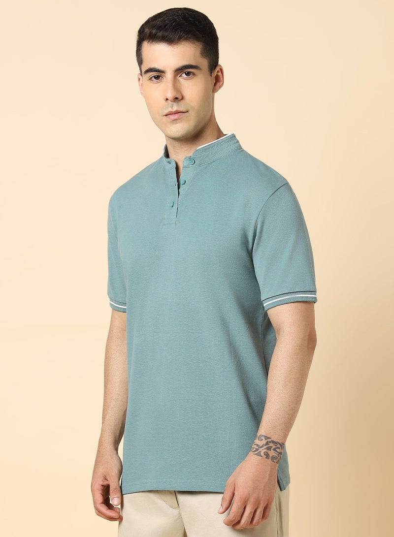 Dennis Lingo Sea Green T-Shirt for Men, Refreshing Casual Look - Image 5