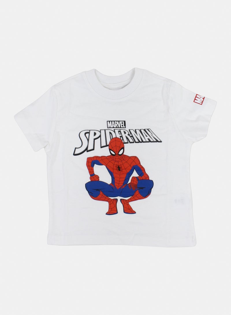 MTG Boys Cotton Short-Sleeved T-Shirt – Nantucket Breeze with Spider-Man Patch Print - Image 1