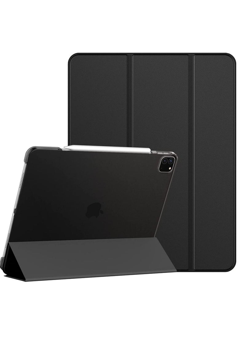 Generic Magnetic Case for iPad Pro 12.9 Inch 2022 2021 6th 5th 4th Generation Pencil Holder Leather  Cover Auto Wake/Sleep Black  - Image 1