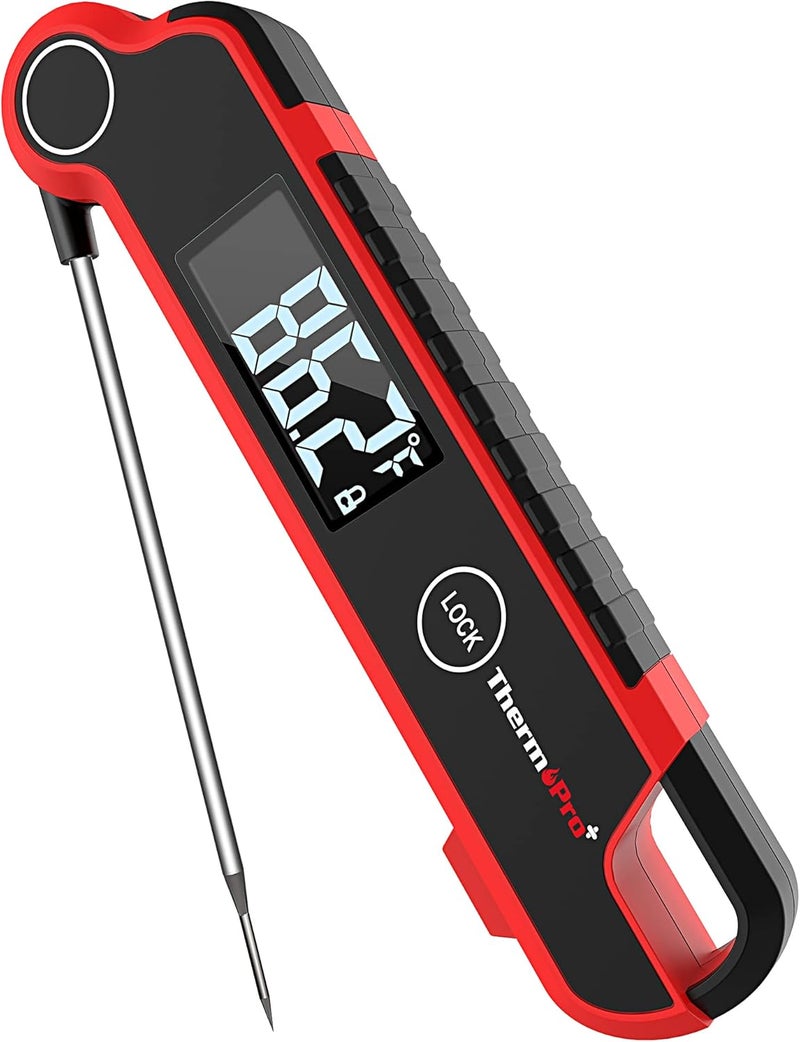 ThermoPro ترمومتر لحوم رقمي TP620 لقراءة فورية، ترمومتر طهي مع شاشة LCD كبيرة تدور تلقائيًا، ترمومتر طعام مقاوم للماء رقمي للمطبخ، الشواء، أو الشواية - Image 1