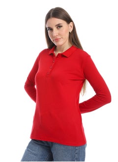 Andora Pique Patterned Polo Shirt_Red  - Image 2