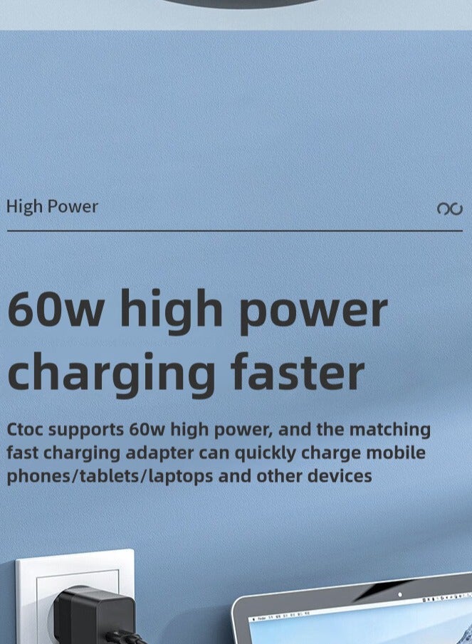 Beauenty Portable 60W data cable adapter 6-in-1 set, fully functional urban survival set, 5-in-1、Portable digital accessory data cable folding set suitable for Apple Android universal fast charging data cable - Image 5