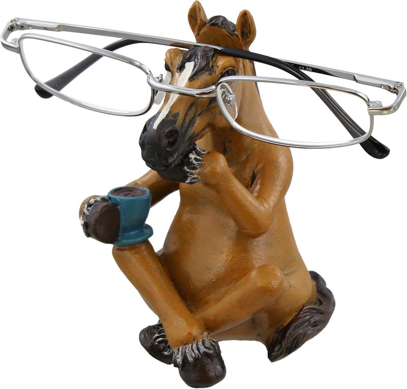 DeLeon Collections Whimsical Sitting Horse Eyeglasses Holder Stand - Fun Glasses Keeper - Image 1