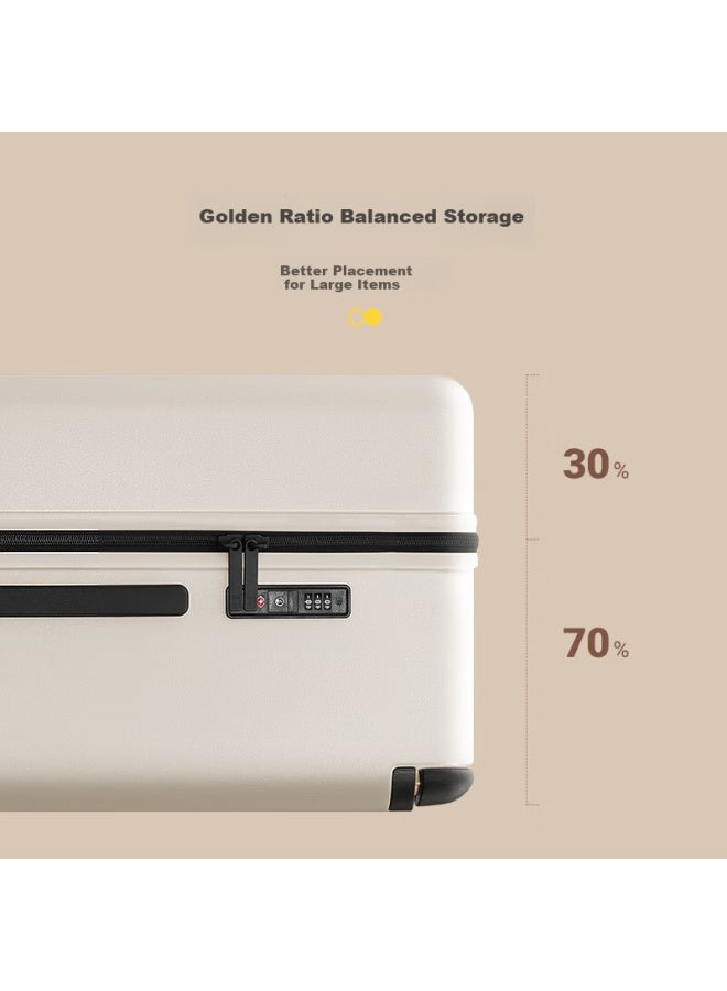 Level8 24-inch Wide Pull-rod Suitcase For Men And Women, Checked Password Box With Universal Wheel, Yuexiangjia Series In Apricot Color - Image 4