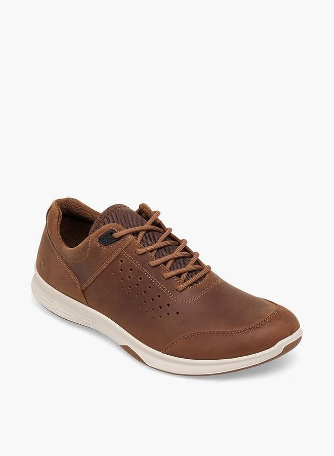 ECCO Men Leather Lace-Up Ankle Sneakers - Image 2