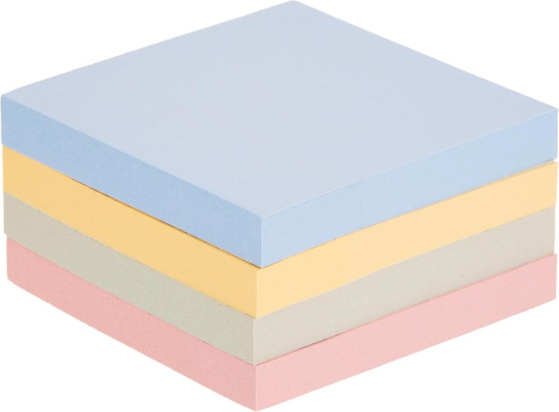 FIS FSPO334CP400 Sticky Note Pads, 4 Assorted Pastel Colors, 400 Sheets, 3-inch x 3-inch Size - Image 1