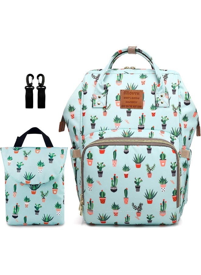 MCWTH Green Changing Bag Nappy Backpack Set for Baby Girls Mum - Image 1