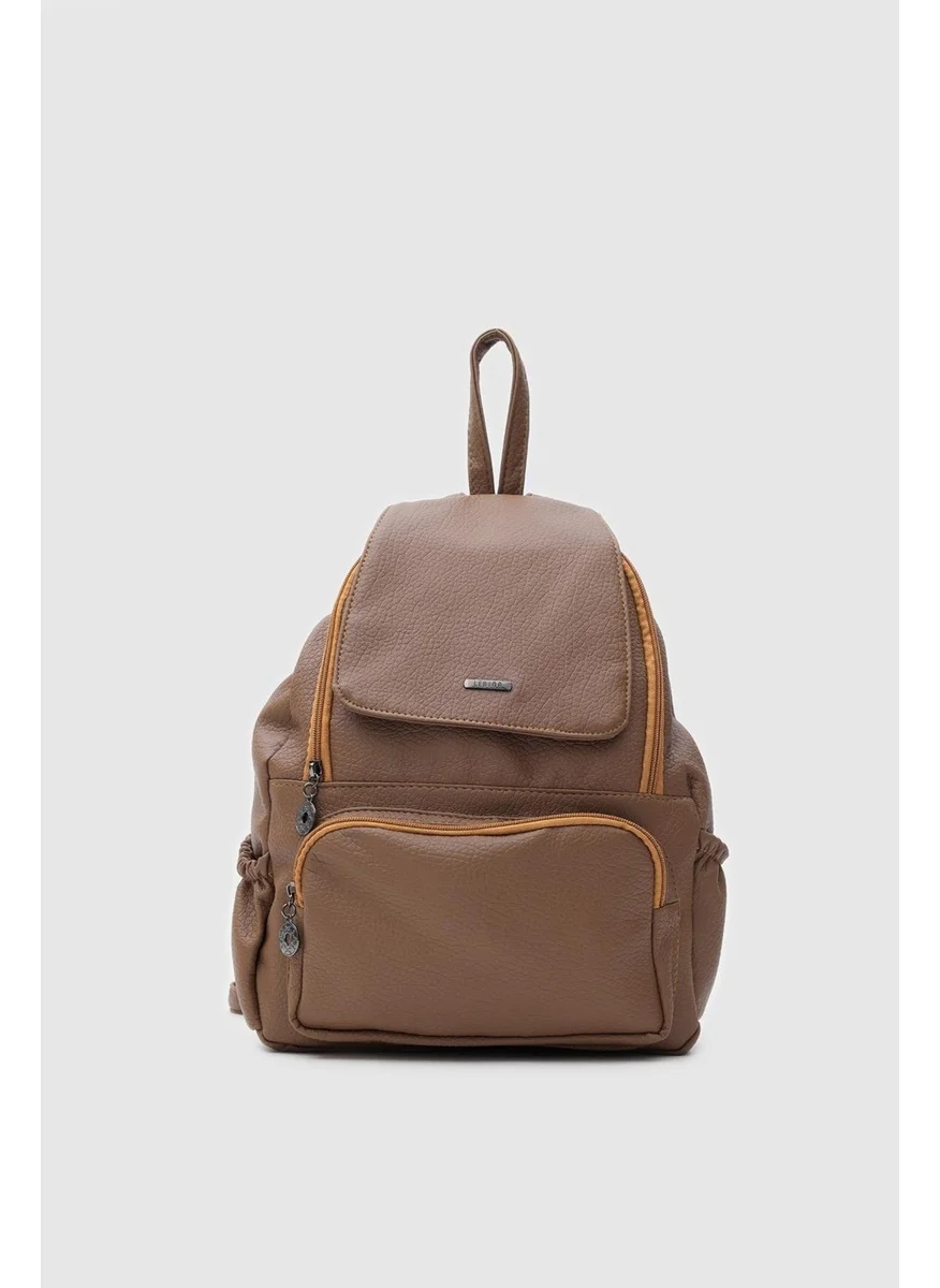 Shule Bags Julia Wash Leather Tan Backpack