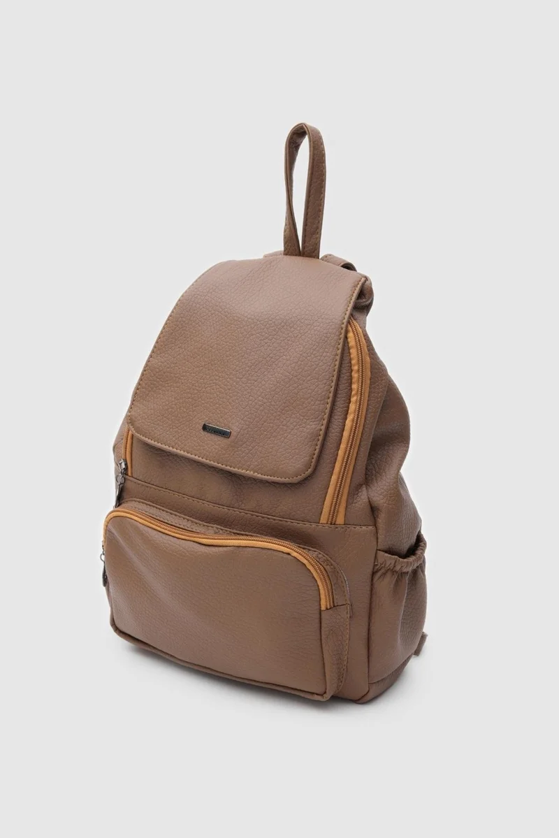 Shule Bags Julia Wash Leather Tan Backpack