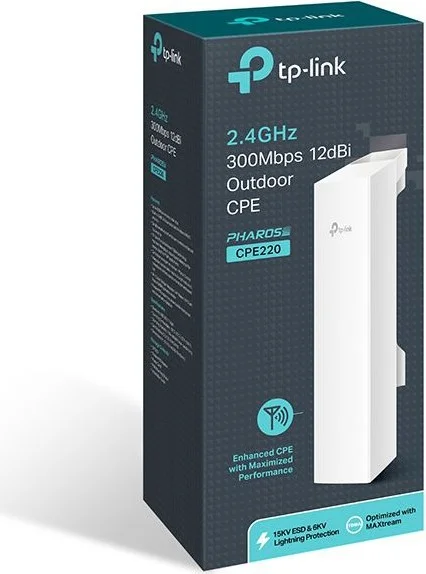TP-LINK CPE220 2.4GHz 300Mbps Outdoor CPE/Access Point with 12dBi Antenna