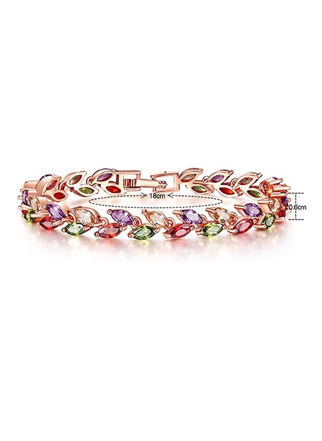 Beyond Willow Leaves Zircon Bracelet, High purity Copper Zircon Anti Fading Bracelet, Bangle for Women Jewelry (Colorful)  - Image 2