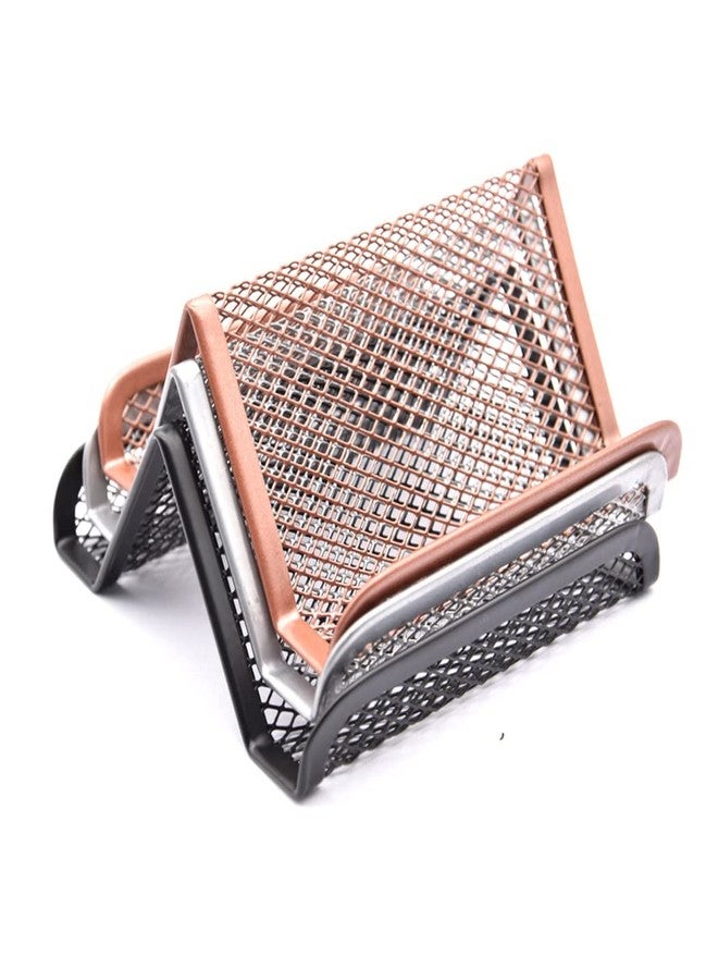 Hoshen Metal Mesh Business Card Holder, Desk Business Card Holder, Desk Office Business Card Display Business Card Display Holder (Black, 4 Pack) - Image 5