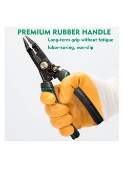 SYOSI SYOSI, 9-in-1 Wire Stripper Tool, Cable Cutters, Multifunctional Needle Nose Pliers for Electric Cable Stripping Cutting and Crimping, Plier Style Nose, ProTouch Grip for Maximum Comfort  - Image 5