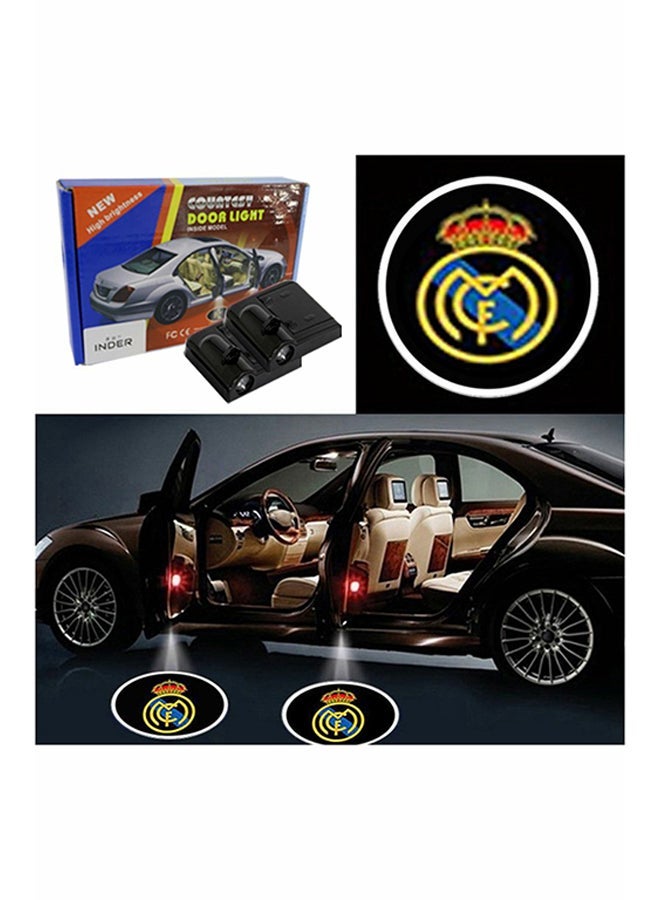 Y&D 2-Piece LED Car Door Real Madrid Logo Projector Shadow Light Set - Image 1